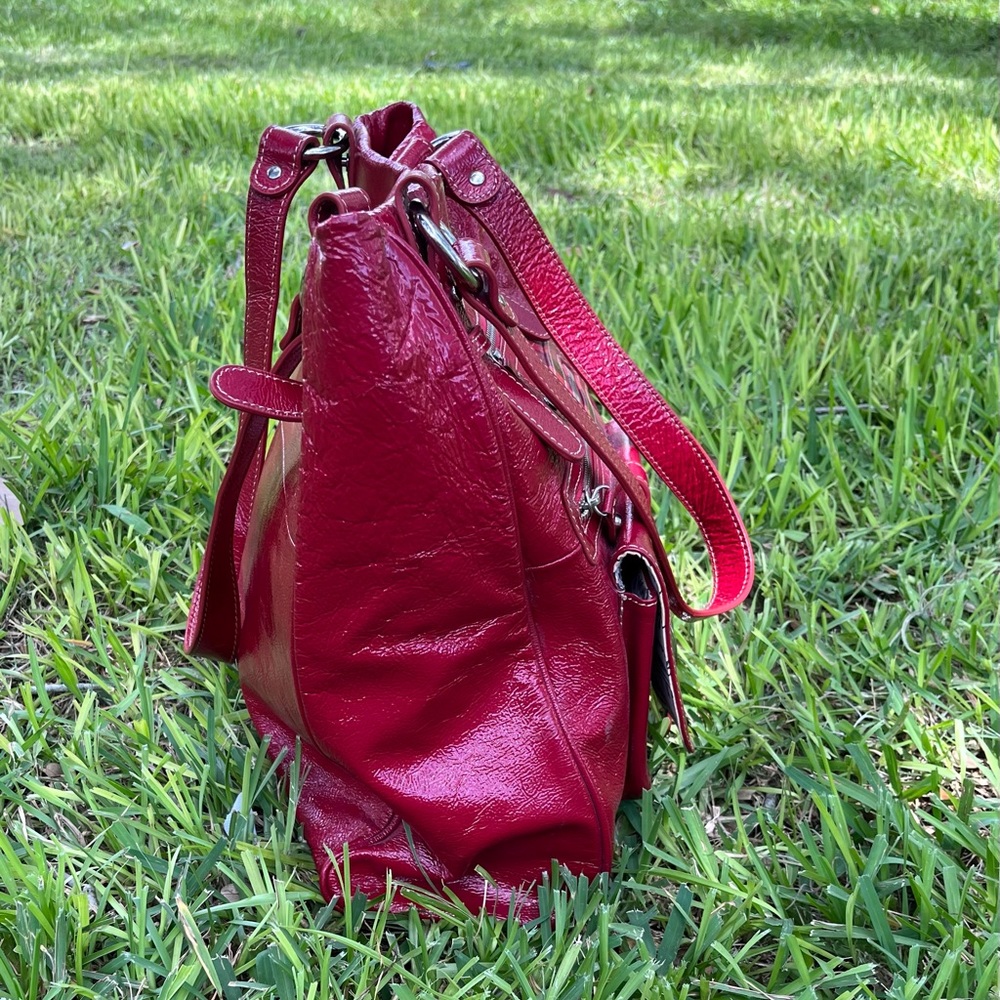 Barr + Barr Red Leather Bag Absolutely Stunning - Picture 2 of 16